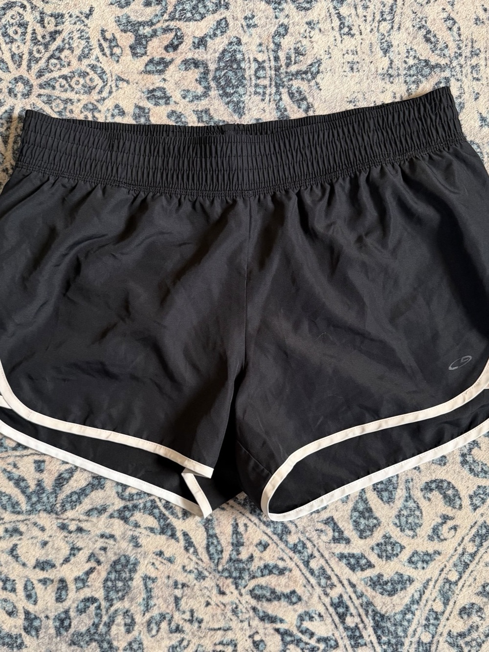 Champion DuoDry Black and White Piping Running Shorts & White Piping Running